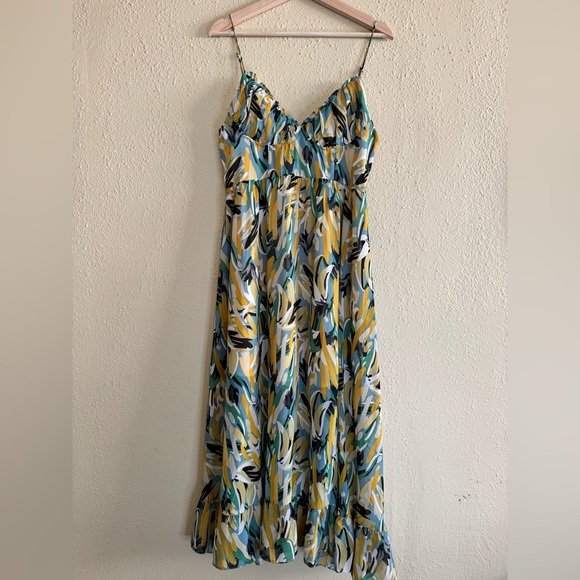 Indikah | Corset Maxi Ruffle Slip Dress - Size L - Picture 2 of 6